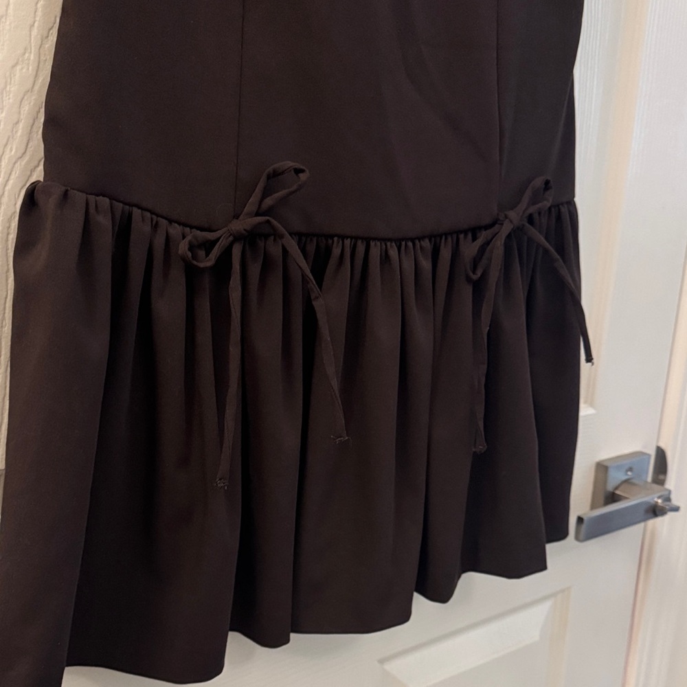 Zara Chocolate Brown Bow Dress - Picture 7 of 7